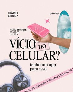 a hand holding a pink cell phone with headphones on it and the words,'como celuar?'in spanish