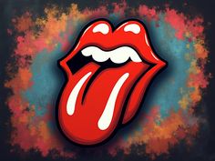 the rolling stones'tongue is painted in red and white