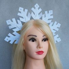 White glitter snowflake crown Winter holiday headpiece  Snow tiara Christmas headdress  Freeze headband  Other Holiday headbands  https://www.etsy.com/shop/DekorLiuSy?ref=seller-platform-mcnav&section_id=23780040 The accessory is made by hand from glitter eva foam. It is soft and lightweight material. At the base is a metal hairband of standard size. Christmas Headbands Women, Snowflake Crown, Metal Hairband, Holiday Headpiece, Christmas Headdress, Frozen Headband, Christmas Headpiece, Holiday Headbands, Heart Headband