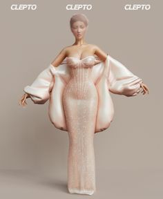 a mannequin dressed in an evening gown