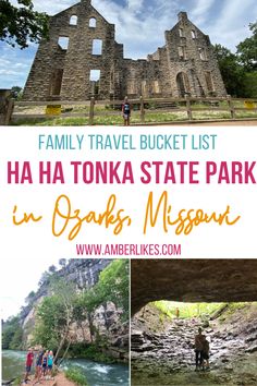 the family travel bucket list for ha tonka state park in oaks, missouri