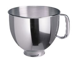 a stainless steel mixing bowl on a white background with clippings to the side