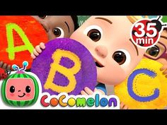 the children are playing with letters and numbers in this animated video game, which is available for