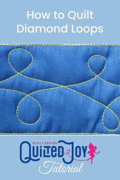 how to quilt diamond loops on a blue background