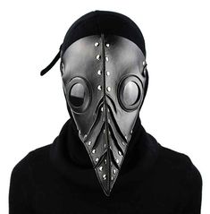 Get a unique look with this steampunk retor plague bird mask made with black pu leather and silver rivets. perfect for a costume or special event, this mask will give you a one-of-a-kind look. get it now! Punk Decoration, Steampunk Plague Doctor, Prom Mask, Steampunk Bird, Steampunk Bag, Plague Mask, Plague Doctor Mask, Steampunk Mask, Cheap Costumes