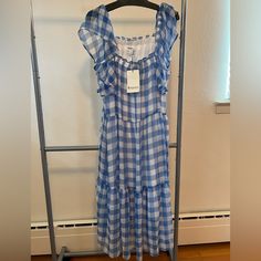 Beautiful Blue And White Checkered Dress New With Tags On! Checkered Dress, New Dress, Red And White, Blue And White, Womens Dresses, White, Red, Dresses, Blue