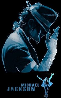 michael jackson in blue and black poster