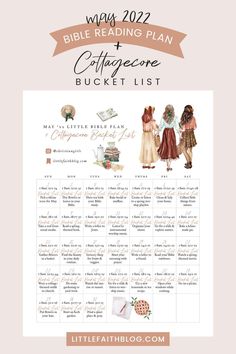 a printable bible reading plan for children and adults with the title, coffeehouse bucket list