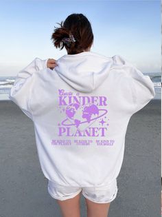 Create A Kinder Planet Hoodie, Be Kind to the Planet Others Yourself, Positive Shirt, Awareness, Love The Planet, Environmental Clothes, Earth Day, Aesthetic Hoodie,  Be Kind Shirt, Words On Back Hoodie, Self Love Club, Positive Women , Positive Quotes, Oversized Hoodie, Trendy Hoodie, Choose Kindness Hoodie, Pinterest Hoodie, , Tumblr Hoodie, Words on Back Hoodie, Beach Hoodie, VSCO Girl Welcome to the different, crazy and colorful world of ORANGE WORLD :) PRODUCT DETAILS - Relaxed fit - Unisex Earth Day Aesthetic, Women Positive Quotes, Hoodies For Teens, Positive Hoodie, Beach Hoodie, Be Kind Shirt, Choose Kindness, Self Love Club, Day Aesthetic