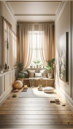 a living room filled with lots of furniture next to a window covered in drapes