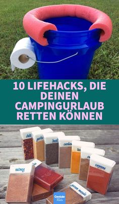 the words 10 life hacks, de dennenn campingurlaub retten konnien