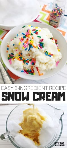 an image of homemade snow cream with sprinkles