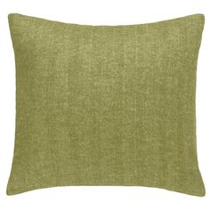 a green pillow on a white background