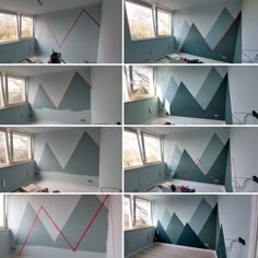 the process of painting a room with different colors