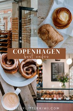 a collage of coffee and pastries with the words copenhagen