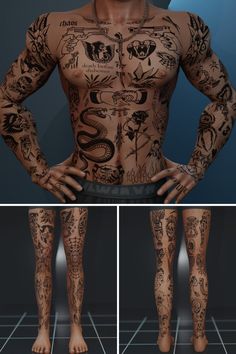 the body is made up of many different tattoos