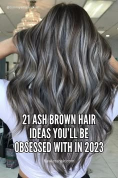 Discover captivating ash brown hair ideas that will leave you obsessed in 2023. Ash Brown Hair Ideas, Brown Hair Going Grey, Ash Brown Hair Balayage, Brown Hair Ideas, Gray Balayage, Ash Brown Hair Color