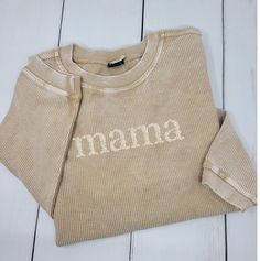 Mama Floral Embroidered Corded  Sweatshirt, Mother's Day Gift,, Mommy Crewneck For Mother's Day, Pregnancy Announcement, Family Gift. These Floral Mama Embroidered Sweatshirt it's a perfect gift! Our bestseller corded oversized sweatshirt is made of the ultra-cozy corded fabric.  Features an oversized fit, ribbed crew neckline, cuffs, and hemline.  Each piece is individually dyed and finished with a vintage wash so there may be variation in color piece to piece. Sometimes, there can be a light s Mama To Be Gifts, Vintage Embroidered Sweatshirt, Embroidered Mothers Day Gifts, Embroidered Mom Sweatshirt, Casual Sweatshirt With Embroidered Text For Mother's Day, Embroidered Mama Shirt, Momma Embroidered Sweatshirt, Chilly Fits, Mama Embroidered Sweatshirt