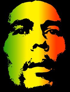 a man's face is shown with the colors of rainbow and yellow on it