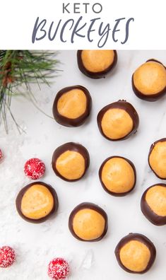 keto burkeys on a white table with christmas decorations and candy in the background