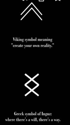 three different types of symbols in black and white with the words viking symbol meaning, create your own reality