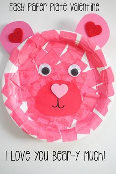 paper plate valentine bear craft for kids to make