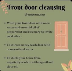 Witch Door Cleanse, Cleansing Herbs Witchcraft, Spiritual House Cleansing, Front Door Cleansing Ritual, Pagan House Cleansing, Woo Woo, House Cleansing, Witch Spirituality, Magic Herbs