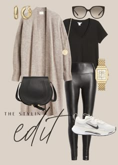 Winter Outfits Office Casual, Casual Outfits Accessories, European Night Outfits, Evereve Outfits Fall 2022, Vegan Leather Shirt Outfit, Nice Womens Outfits, Jeans And Black T Shirt Outfit, Vegas Day Time Outfits Winter, Travel Outfit Work Trip