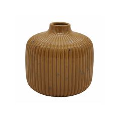 a brown vase is shown on a white background