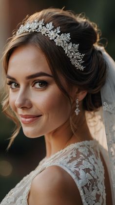 Discover stunning wedding hairstyles with veil ideas in our latest blog post From elegant vintage styles to chic updos tiaras crowns buns Korean inspired looks curly simple ponytails bobs long and short hair we have got you covered with a variety of beautiful options for your special day Whether you're a bride-to-be or a hairstylist seeking inspiration find the perfect hairstyle to complement your veil here Veil With Tiara Hair Down, Elegant Evening Veil With Headband, Princess Wedding Veil With Crown, Wedding Crown Veil, Blusher Veil With Tiara, Drape Veil, Sheer Veil, Bride Crown