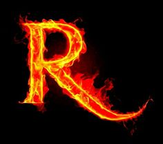 the letter r is made up of fire