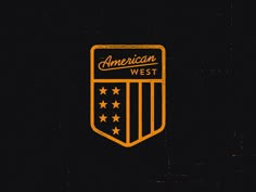 an american west emblem on a black background