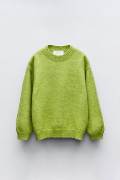 BASIC KNIT SWEATER Scandi Fashion, Cardigan Sweater Jacket, Tshirt Skirt, Knitwear Cardigan, Green Sweater, Shirt Skirt, Childrens Fashion, Trouser Jeans, Linen Shirt