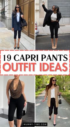 Capri Pants Outfit Ideas that are perfect for any occasion! Whether you're dressing for work, a casual day out, or a night on the town, capri pants are a versatile and stylish option. Pair them with a trendy blouse, a cozy sweater, or a statement jacket for a look that’s uniquely yours. These Capri Pants Outfit Ideas will inspire you to create outfits that are both comfortable and fashionable. Capri Work Pants Outfit, Beige Capris Outfit, How To Style Capri Pants, Capris Outfit, Capri Leggings Outfit, Fall Office Outfits, Pants Outfit Work