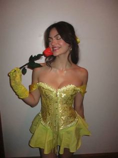 belle halloween costume Disney Princess Halloween Costumes Belle, Bell Princess Halloween Costume, Bell Beauty And The Beast Costume, Belle And Snow White Costume, Belle Costumes Women, Easy Halloween Costumes Brown Hair, Ariel Costume Aesthetic, Iconic Halloween Costumes For Brunettes