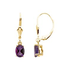 Oval Amethyst Lever Back Earrings in 14k Yellow Gold - The Black Bow Jewelry Co. Bow Jewelry, Knot Earrings, The Drama, Amethyst Earrings, Jewelry Companies, Screw Back Earrings, Black Bow, Gold Plated Silver, Post Earrings