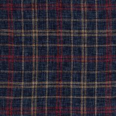 a blue and red plaid fabric