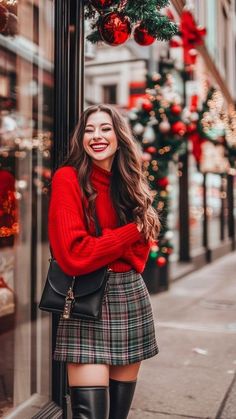 Modest Christmas Outfit, Christmas Plaid Outfit, Classy Christmas Outfit, Outfit Choices, Cute Christmas Outfits, Christmas Day Outfit, Christmas Party Outfit