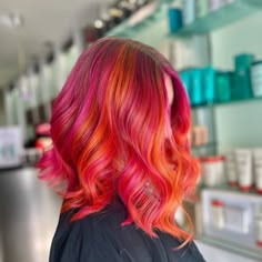 33+ Eye-Catching Pink And Orange Hair Ideas Orange And Pink Highlights, Orange To Pink Hair, Pink And Orange Hair Ombre, Orange Hair Ideas, Pink Orange Hair, Purple Pink Orange Hair