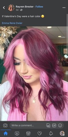 Hotels College Station Texas+Means Raspberry Blonde Hair, Pink And Red Hair, Raspberry Hair, Pink Hair Highlights, Color Block Hair, Maroon Hair, Light Pink Hair, Valentine Hair