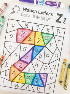 the hidden letters color the letter z worksheet with crayons and markers