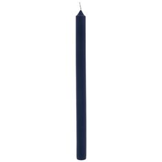 a single black candle on a white background