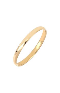 a yellow gold wedding ring on a white background