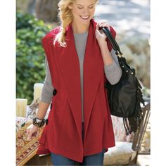 New With Tags! Open Front Shawl Sweater Vest Buttons Down The Sides 69% Acetate, 29% Polyester, 2% Spandex 32.5” Long Smoke Free, Dog Friendly Home Do Vest And Dress Outfit, Vest Ootd, Long Knit Vest, Button Vest, Boho Vest, Cardigan Sweater Vest, Long Vest, Red Boho, Long Knit