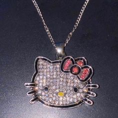 You’re Purchasing A 1x Hello Kitty Necklace 20 Inches Heavy Cubic Zirconia 925k Brand New Chain Never Used 6.7 Grams 3cm Pendant Designer For Teens/Adults Unisex Vintage Collectible Limited Exclusive Collection No Original Packaged Fast Shipper! Investment$$ Ask Me Anything! Available! Open To Offers! Suggested Retail:$300 Hello Kitty Necklace, Kitty Necklace, Hello Kitty Jewelry, 20 Inch Necklace, Funky Jewelry, Neck Piece, Cat Necklace, Ask Me Anything, Vintage Collection