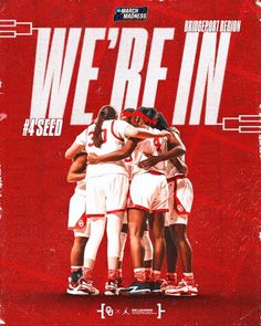 the poster for we're in, which features basketball players huddled around each other