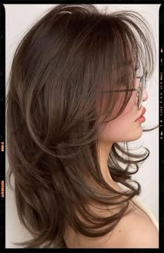 Haircut Layer Short, 2 Layered Haircut Medium, Layered Brown Medium Hair, Certain Bangs With Layers, Hair Layers Medium With Bangs, Layer Bangs Short Hair, Short Layer Haircut With Bangs, Curtain Bangs Butterfly Layers, Bangs With Layers And Highlights