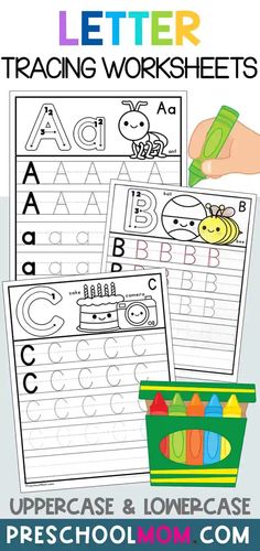 letter practice worksheets for preschool and homeschool students to practice their handwriting skills