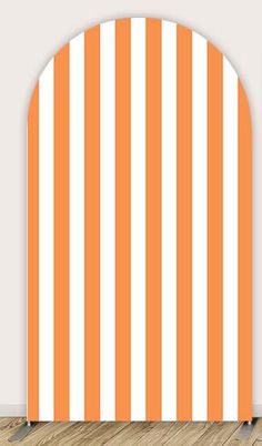 orange and white stripes arch backdrop Orange Gender Reveal, Gender Reveal Background, Baby Shower Arch, Shower Arch, Cutie Is On The Way, Chiara Arch, Baby Party Decorations, Citrus Baby, Italian Party