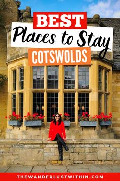 the best places to stay in cotswolds, england with text overlay